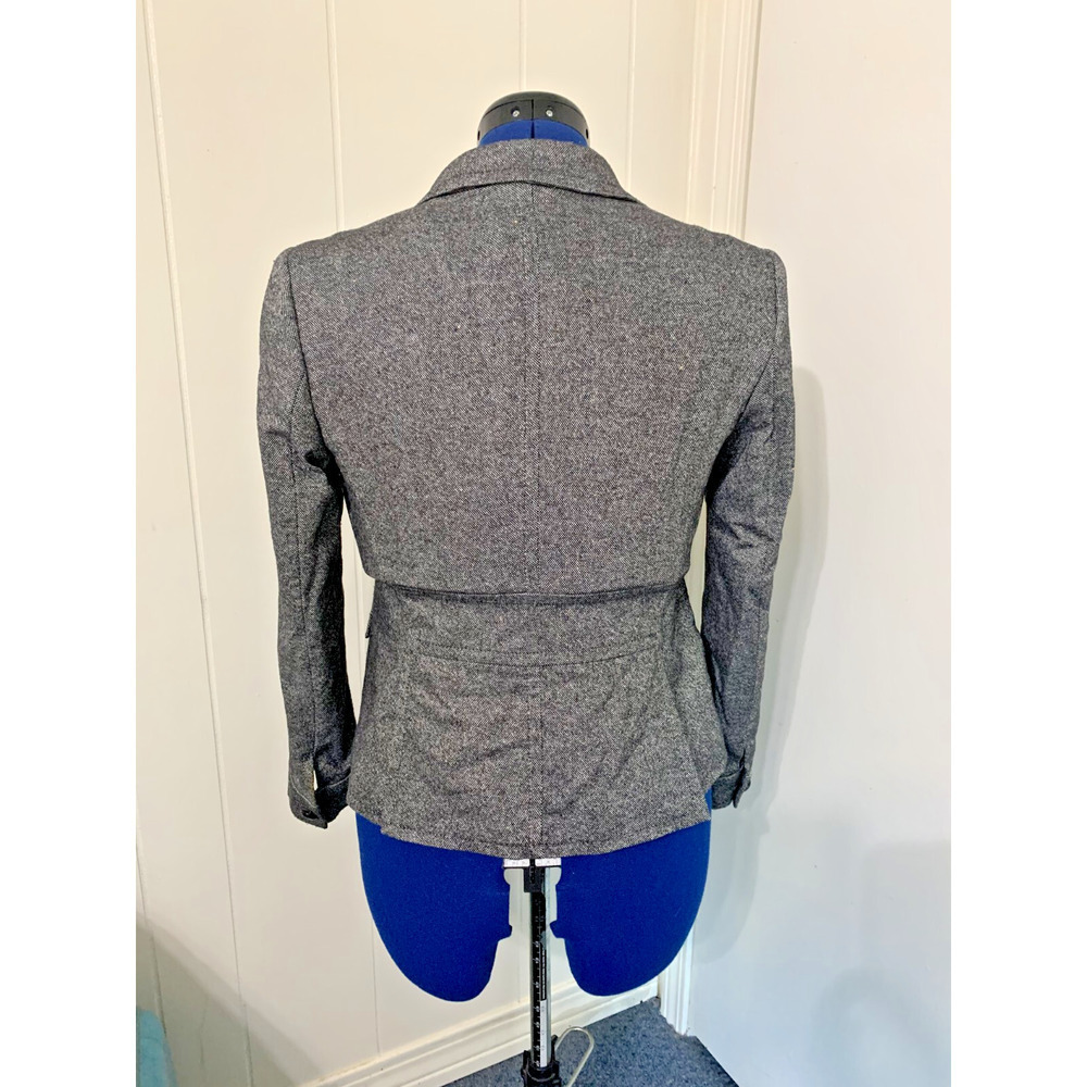 TALBOTS Womens Gray Blazer Size 8 Petite All Season Wool Blend Career Suiting - Picture 5 of 9